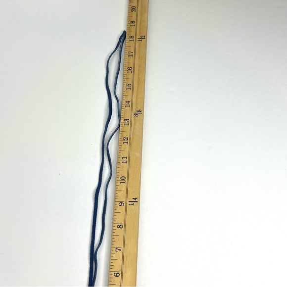 Handmade Blue Wire Heart Pendant with Multicolor Gemstones on Blue Leather Cord - Picture 3 of 3